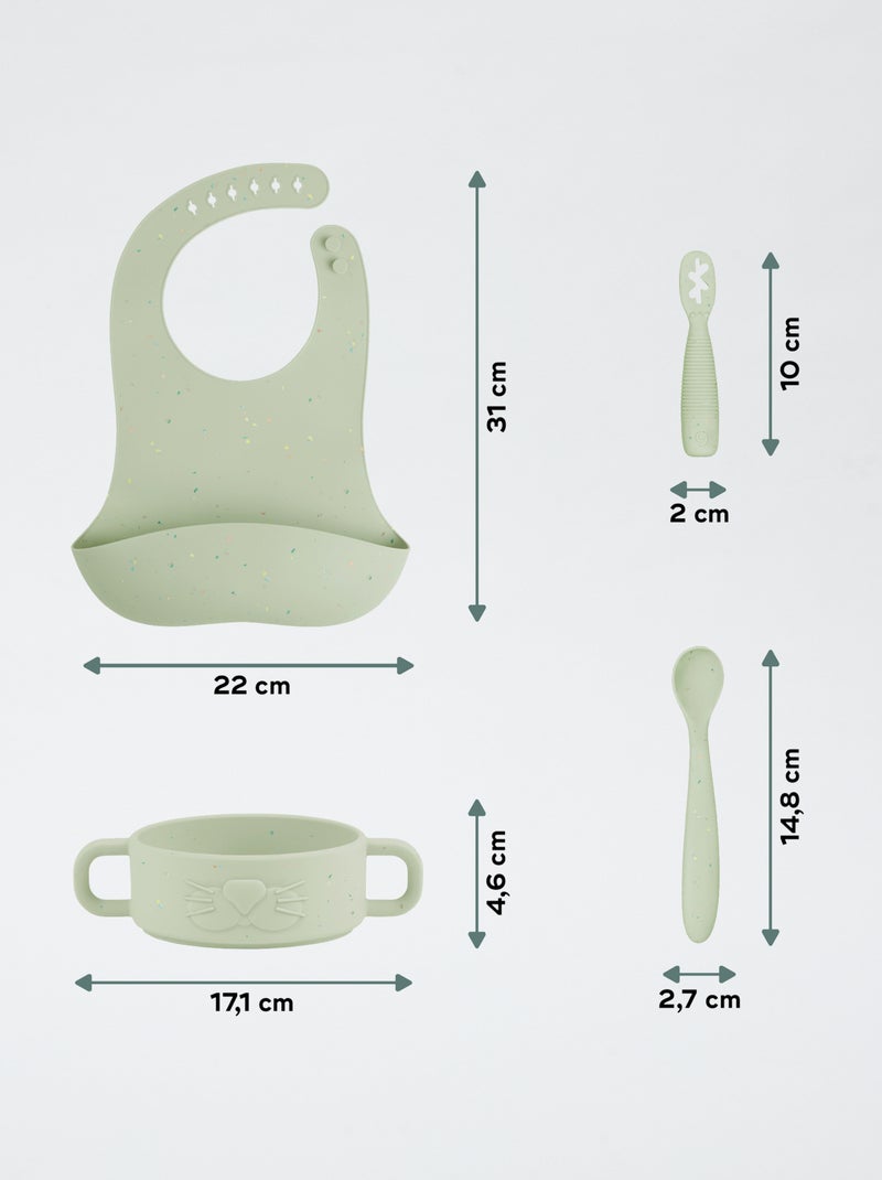 Conjunto primeiras refeições tigre Verde - Kiabi