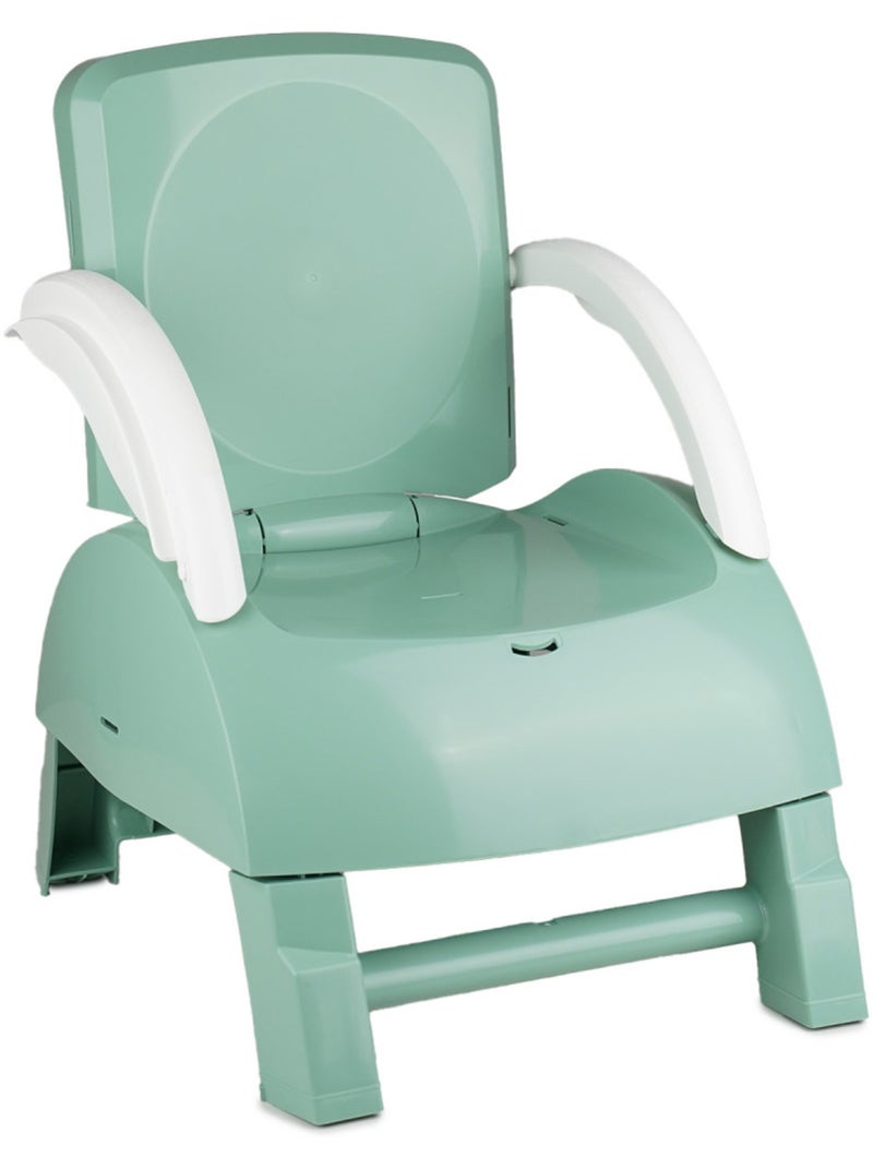 Conjunto refeição 2ª idade thermobaby gusto: assento elevatório + 5 caixas Verde sálvia - Kiabi