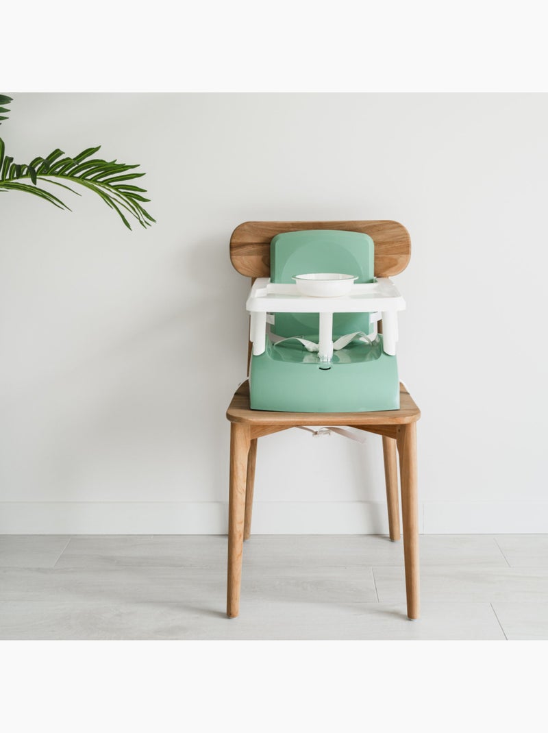 Conjunto refeição 2ª idade thermobaby gusto: assento elevatório + 5 caixas Verde sálvia - Kiabi