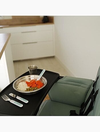 Conjunto refeição thermobaby em inox 18/10 com copo, taça, prato e talheres