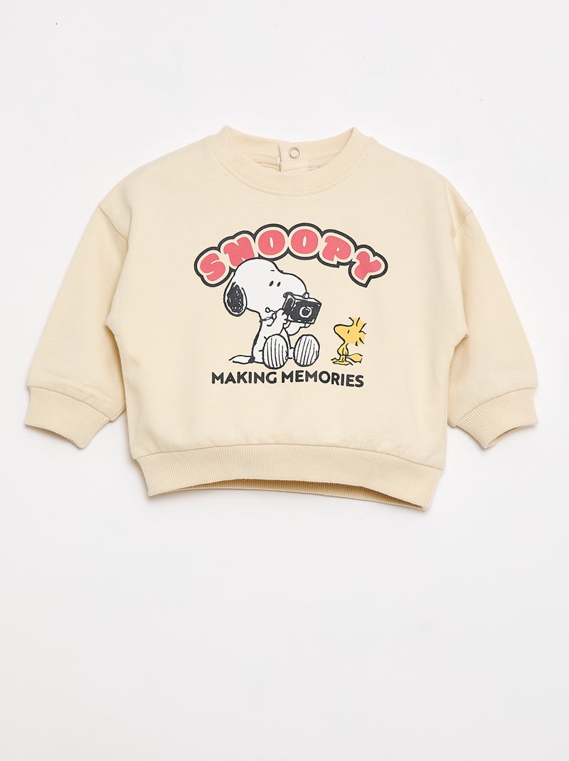 Conjunto 'Snoopy' 2 peças sweat + calções Bege - Kiabi