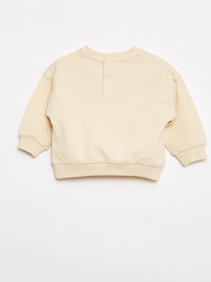 Conjunto 'Snoopy' 2 peças sweat + calções Bege - Kiabi