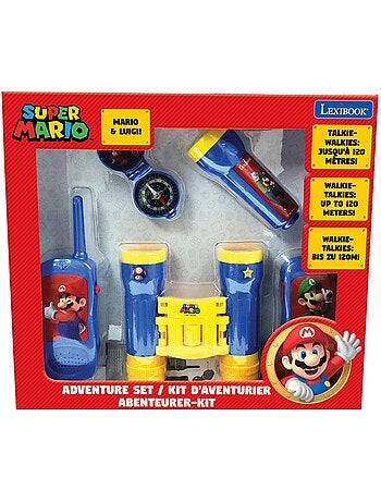 Conjunto super mario aventura com walkie talkies até 120 m, binóculos e bússola