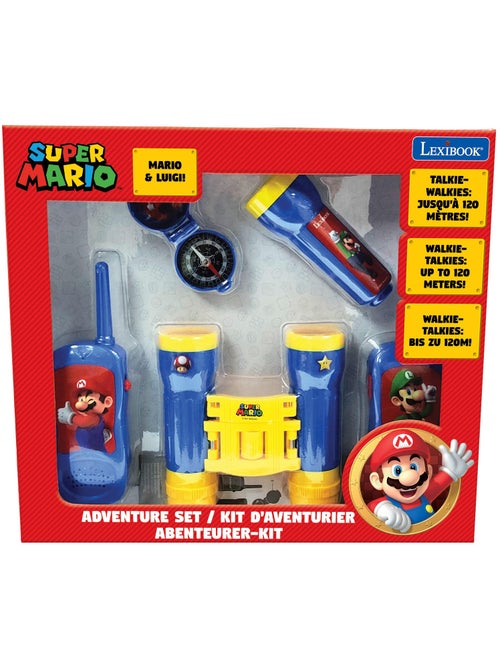 Conjunto super mario aventura com walkie talkies até 120 m, binóculos e bússola - Kiabi