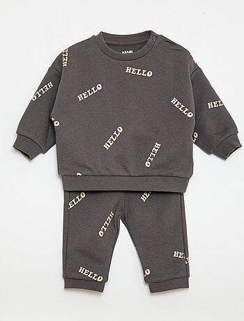 Conjunto sweat + calças de jogging com estampado fantasia - 2 peças