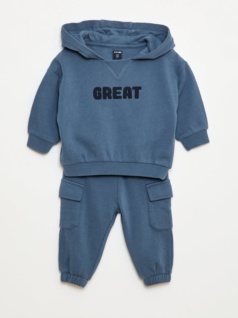 Conjunto sweat + calças de jogging Azul - Kiabi