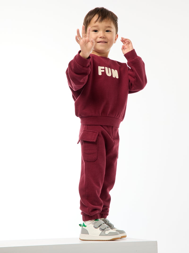 Conjunto sweat + calças de jogging Vermelho - Kiabi