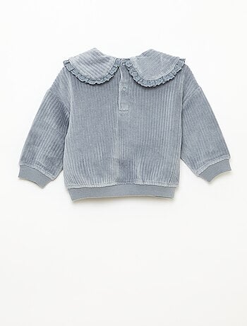 Conjunto sweat + calças em veludo cotelê