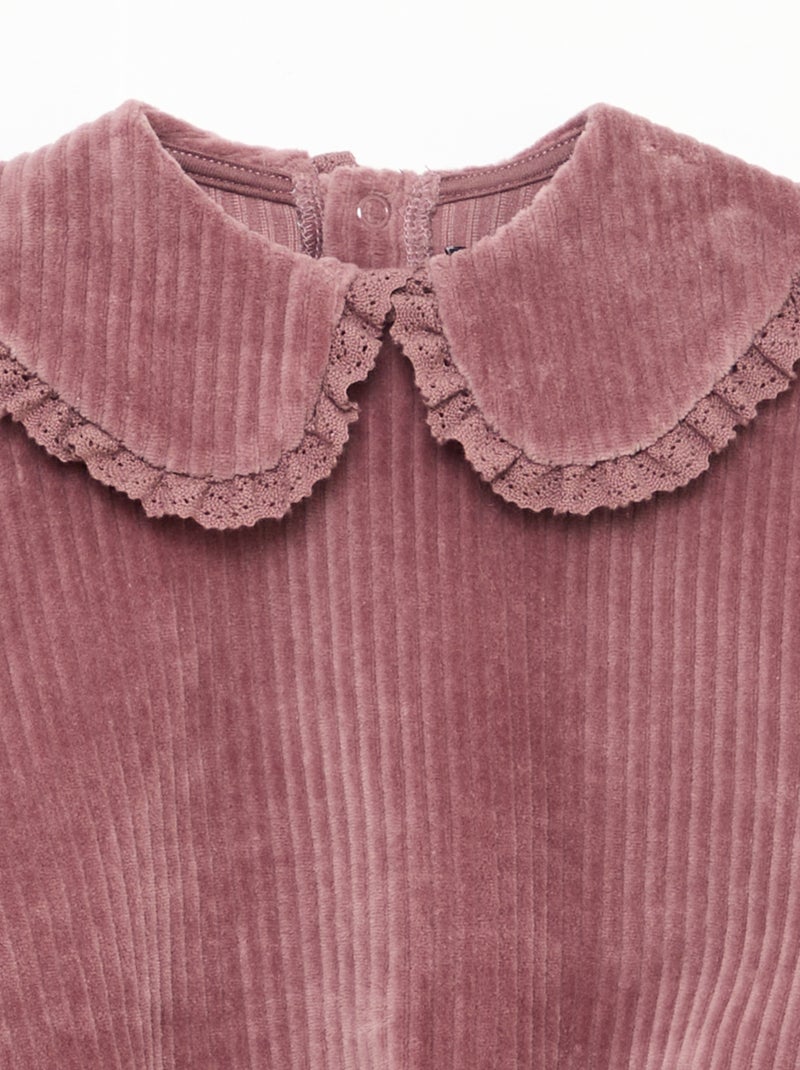 Conjunto sweat + calças em veludo cotelê Violeta - Kiabi