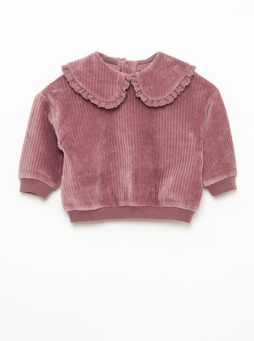 Conjunto sweat + calças em veludo cotelê - Kiabi