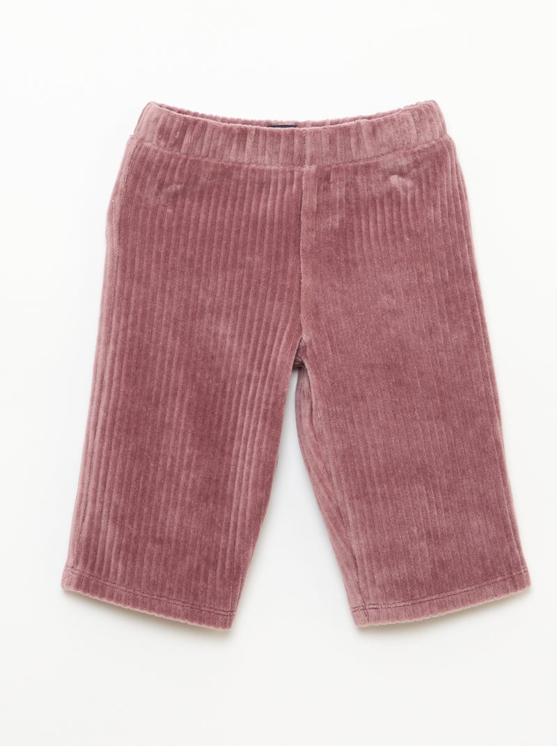 Conjunto sweat + calças em veludo cotelê Violeta - Kiabi