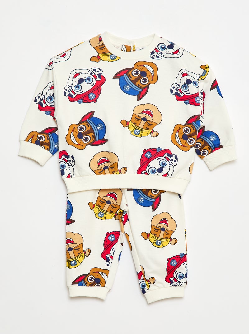 Conjunto sweat + calças 'Patrulha Pata' Branco - Kiabi