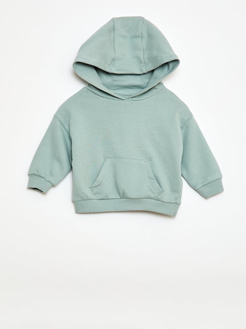 Conjunto sweat com capuz + calças de jogging monocromáticas - 2 peças - Kiabi