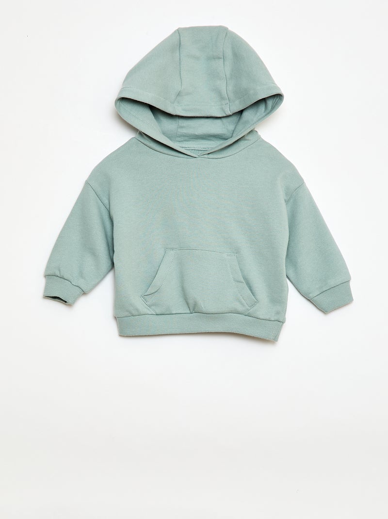 Conjunto sweat com capuz + calças de jogging monocromáticas - 2 peças Azul - Kiabi