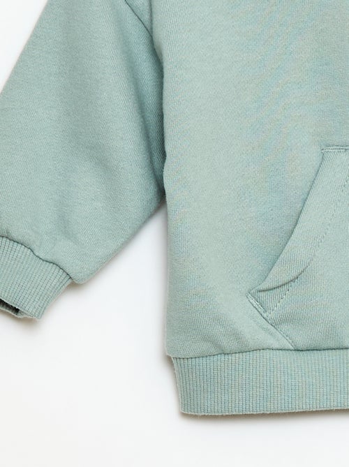 Conjunto sweat com capuz + calças de jogging monocromáticas - 2 peças - Kiabi