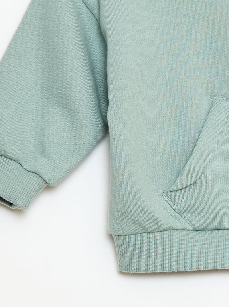 Conjunto sweat com capuz + calças de jogging monocromáticas - 2 peças Azul - Kiabi