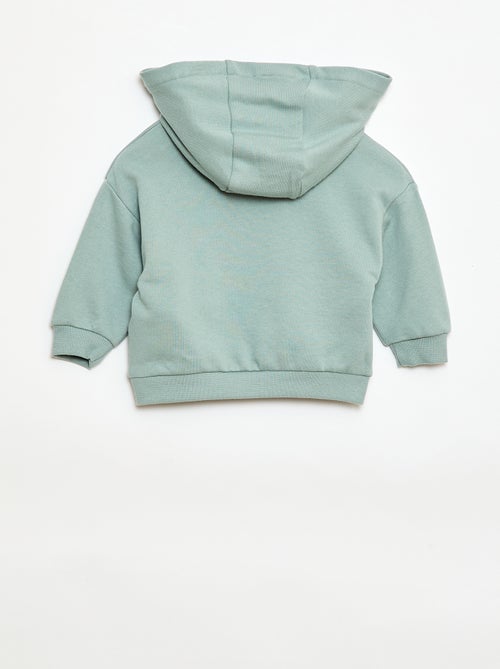 Conjunto sweat com capuz + calças de jogging monocromáticas - 2 peças - Kiabi