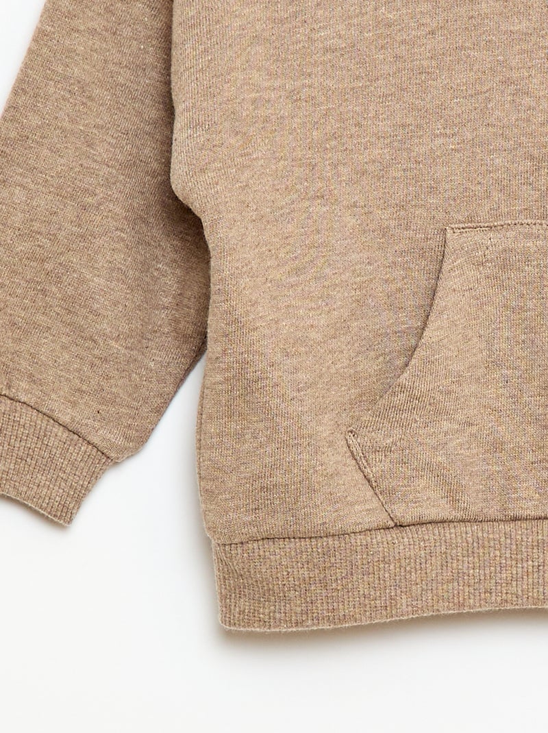 Conjunto sweat com capuz + calças de jogging monocromáticas - 2 peças Bege - Kiabi
