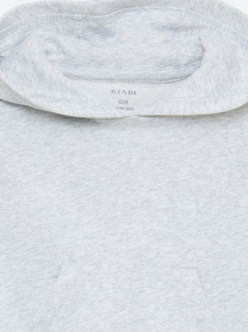 Conjunto sweat com capuz + calças de jogging monocromáticas - 2 peças - Kiabi