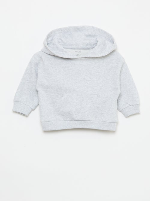 Conjunto sweat com capuz + calças de jogging monocromáticas - 2 peças - Kiabi