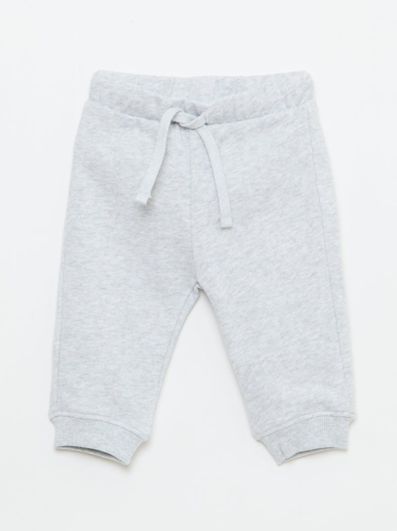 Conjunto sweat com capuz + calças de jogging monocromáticas - 2 peças Cinza - Kiabi