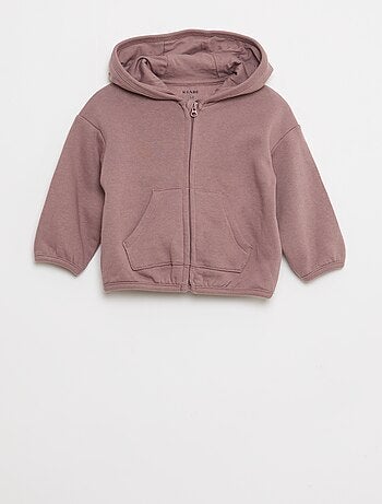 Conjunto de moletom com capuz e zíper + calça - 2 peças