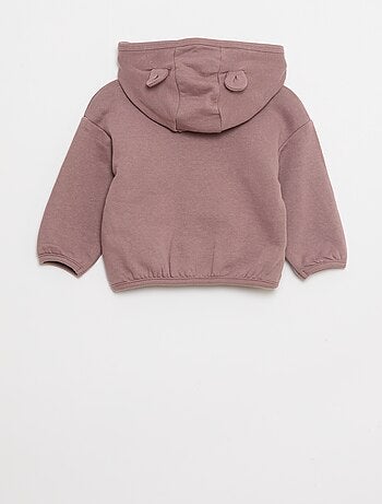 Conjunto de moletom com capuz e zíper + calça - 2 peças