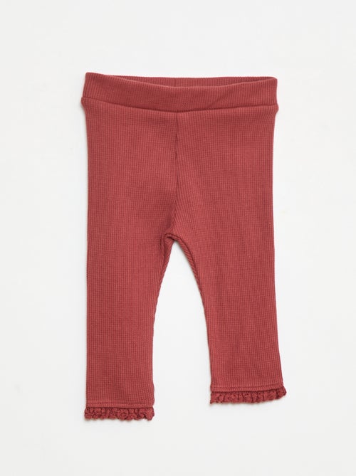 Conjunto sweat com capuz + leggings em malha - Kiabi