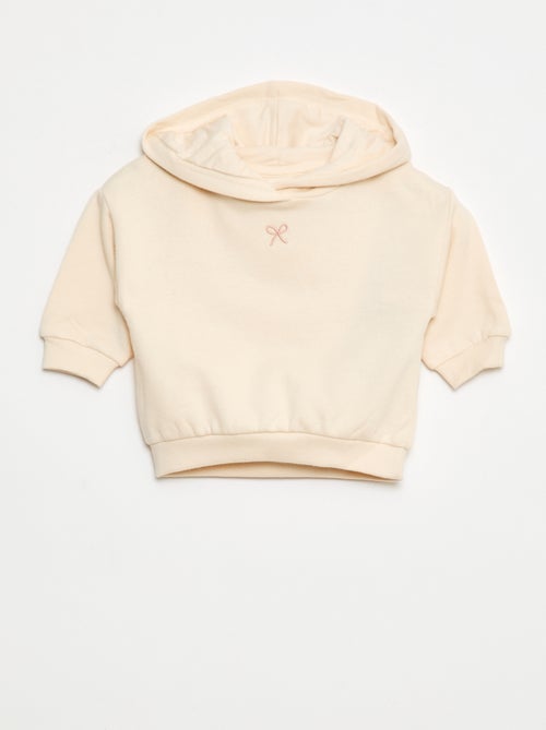 Conjunto sweat com capuz + leggings em malha - Kiabi