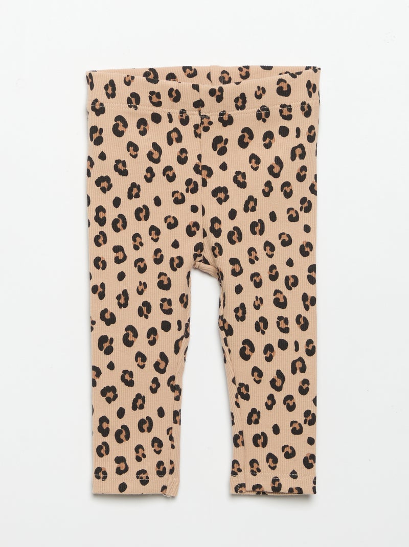 Conjunto sweat estampado + legging Bege - Kiabi