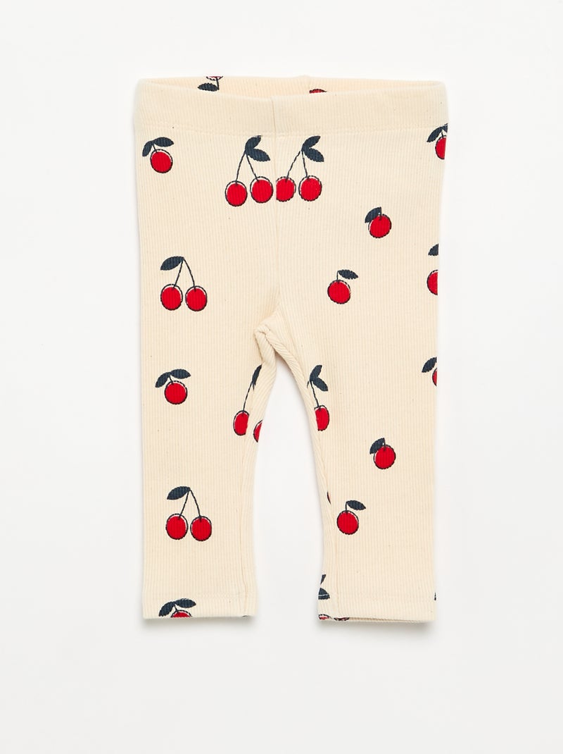 Conjunto sweat estampado + legging Branco - Kiabi
