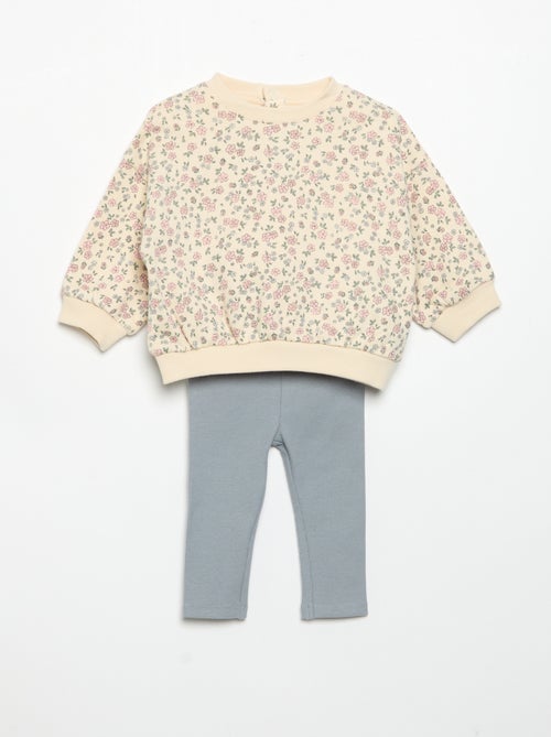 Conjunto sweat estampado + legging - Kiabi