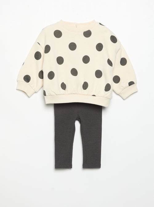 Conjunto sweat estampado + legging - Kiabi