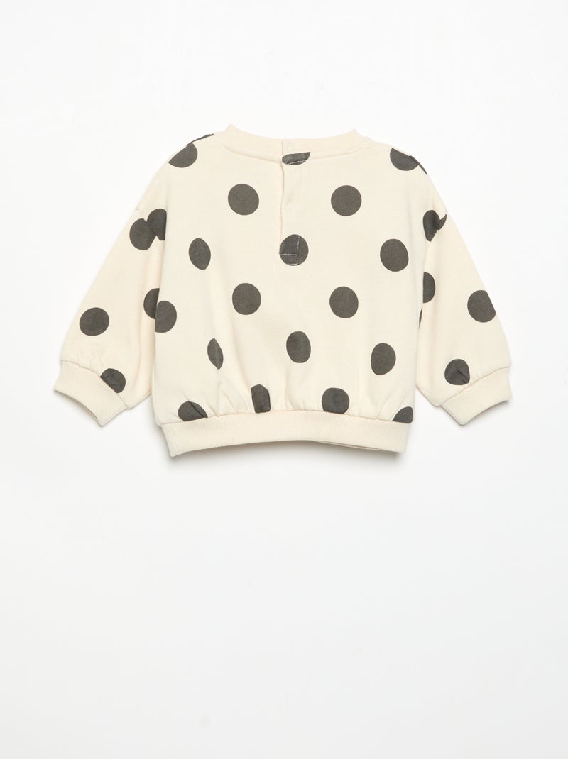Conjunto sweat estampado + legging Branco - Kiabi