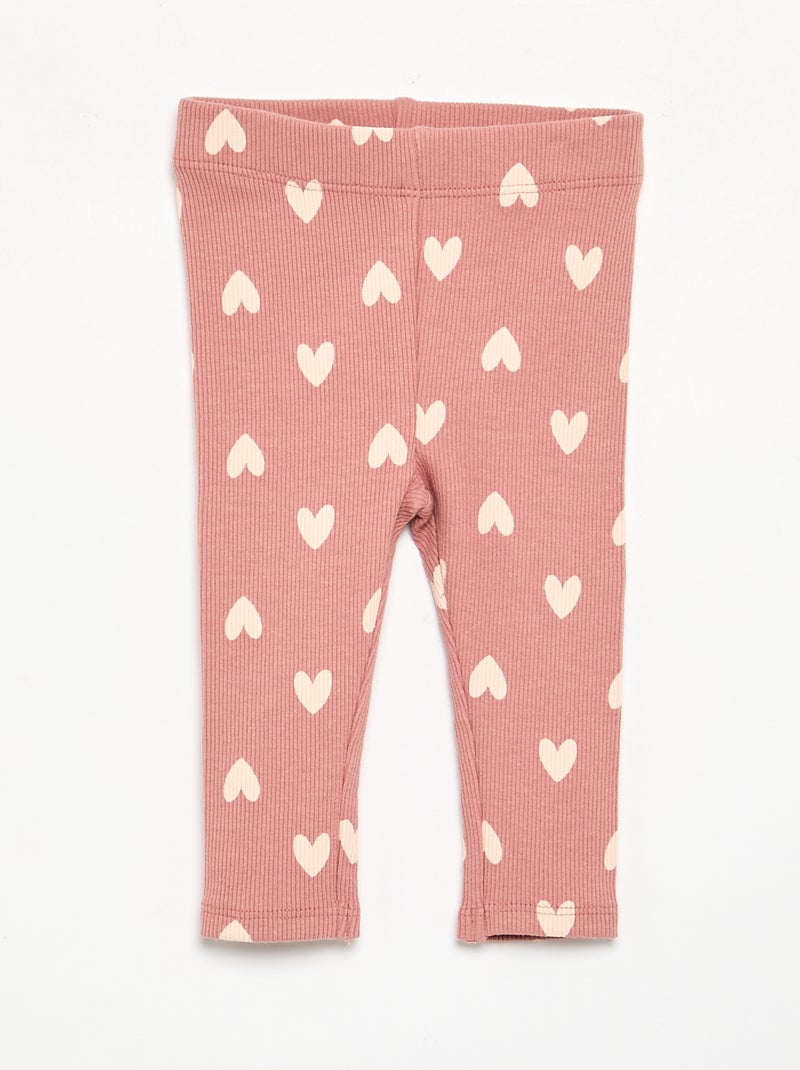 Conjunto sweat estampado + legging Rosa - Kiabi