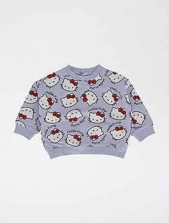 Conjunto sweat + legging 'Hello Kitty' em algodão