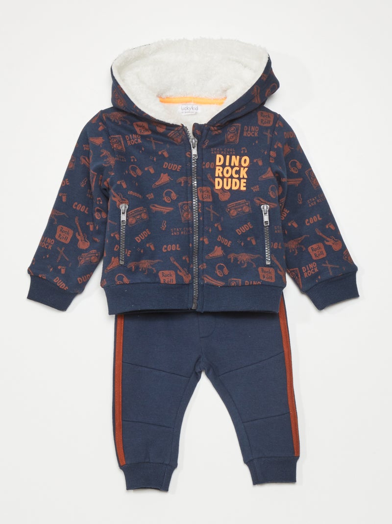 Conjunto sweatshirt + calças - 2 peças AZUL - Kiabi