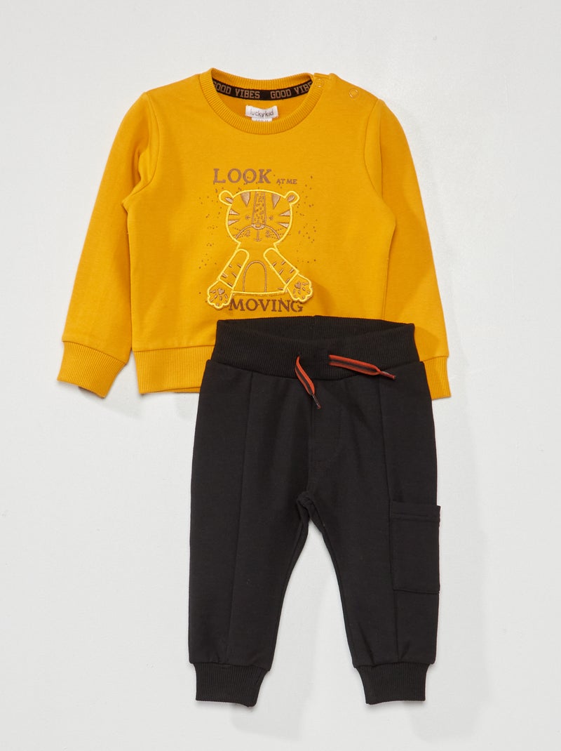 Conjunto sweatshirt + calças  - 2 peças AZUL - Kiabi