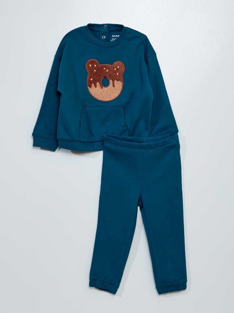 Conjunto sweatshirt + calças  - 2 peças AZUL - Kiabi