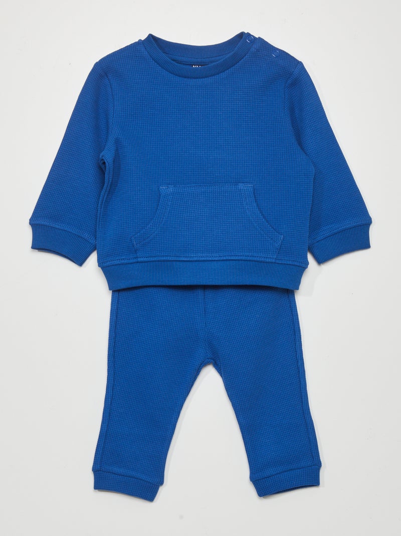 Conjunto sweatshirt + calças  - 2 peças Azul - Kiabi