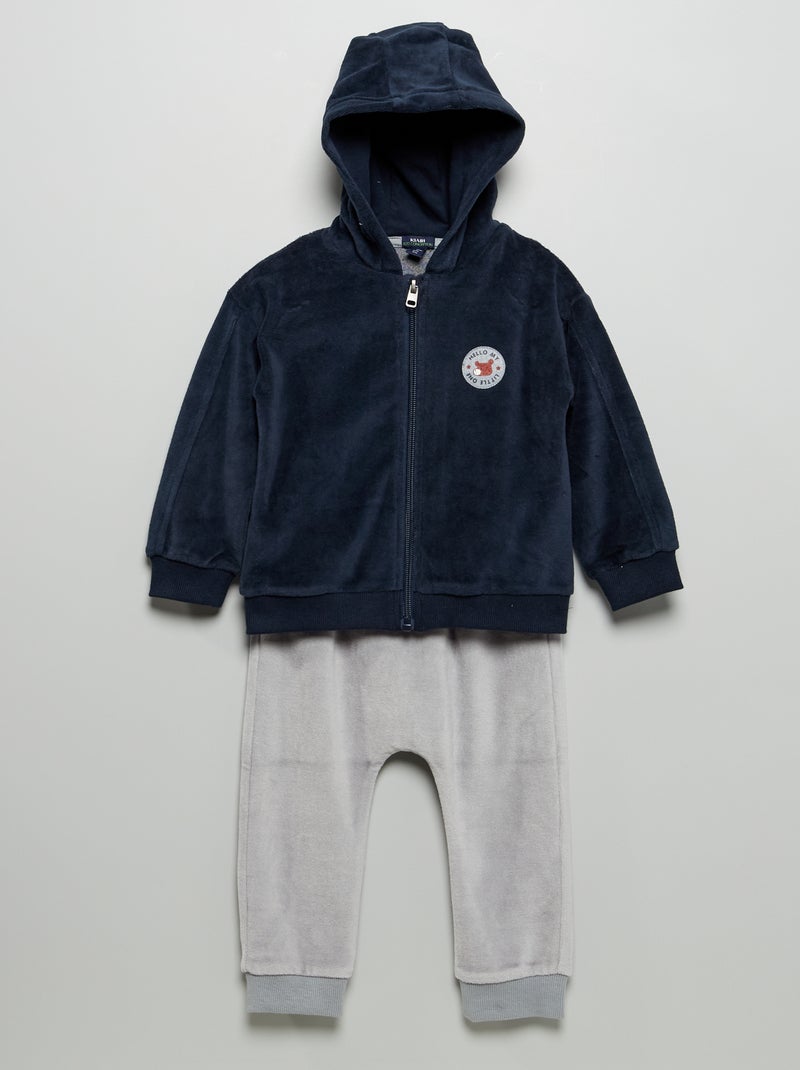 Conjunto sweatshirt + calças  - 2 peças AZUL - Kiabi