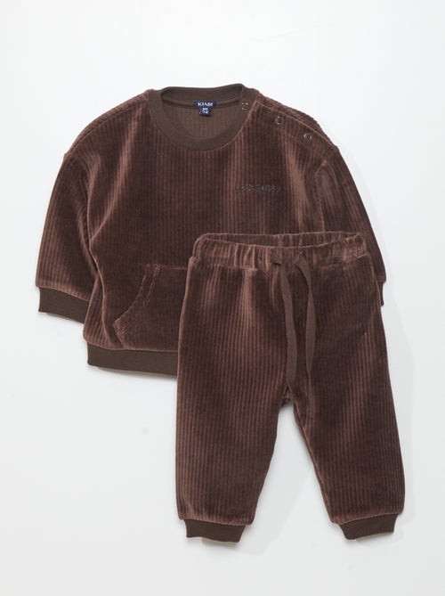 Conjunto sweatshirt + calças - 2 peças - Kiabi