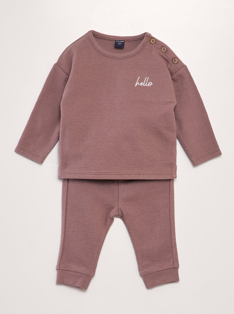Conjunto sweatshirt + calças  - 2 peças CASTANHO - Kiabi