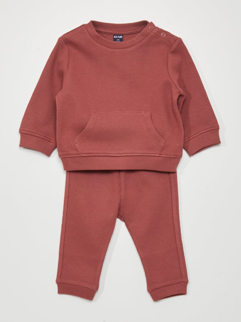 Conjunto sweatshirt + calças  - 2 peças VERMELHO - Kiabi