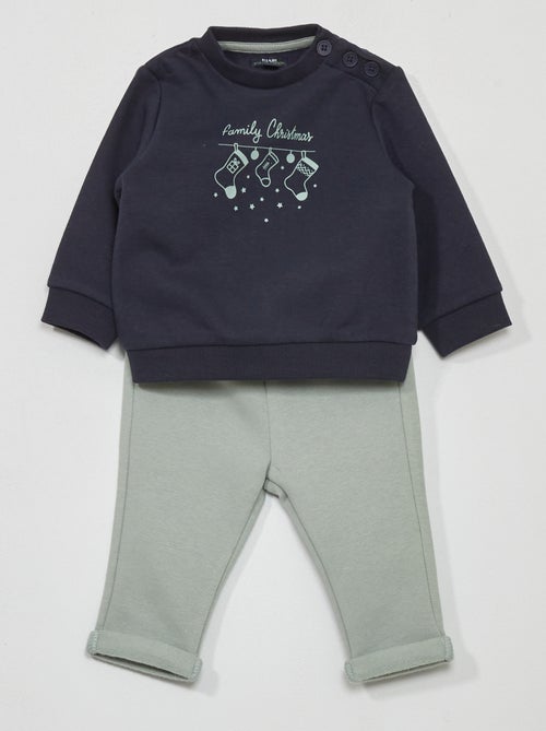 Conjunto sweatshirt + calças - Kiabi