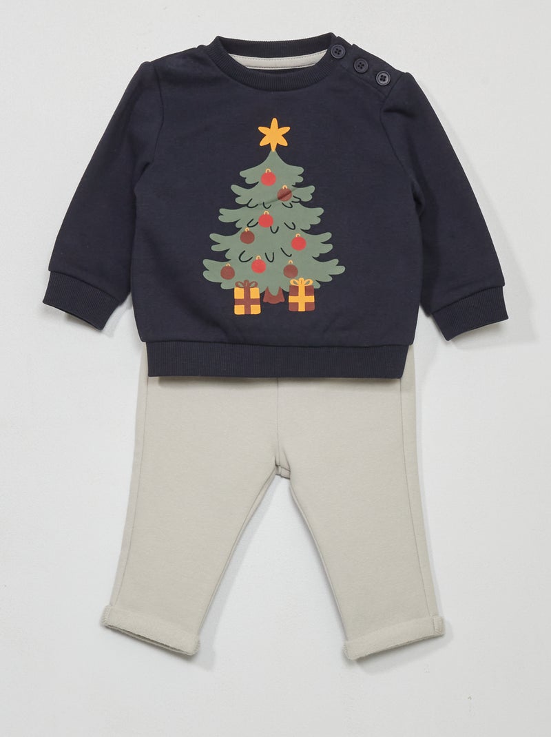 Conjunto sweatshirt + calças AZUL - Kiabi