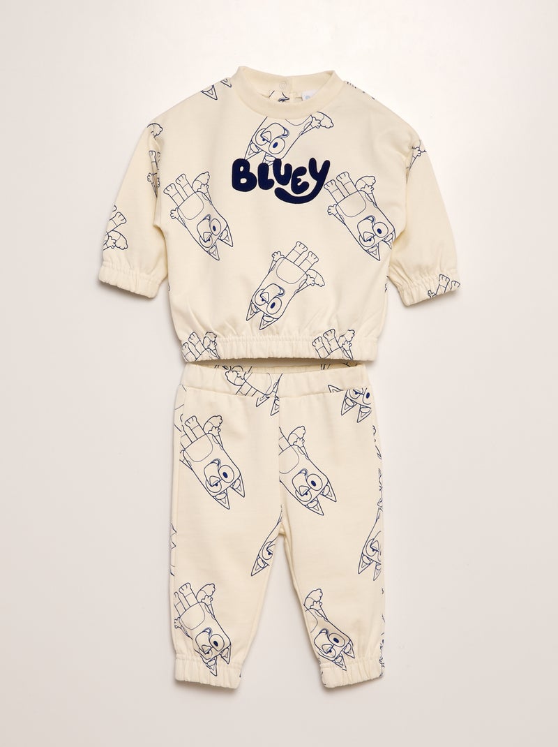 Conjunto sweatshirt + calças 'Bluey' - 2 peças BRANCO - Kiabi