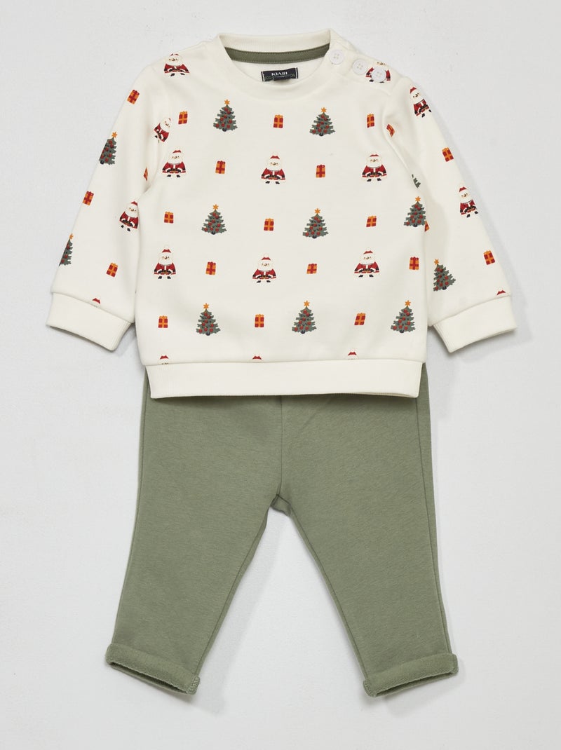 Conjunto sweatshirt + calças BRANCO - Kiabi