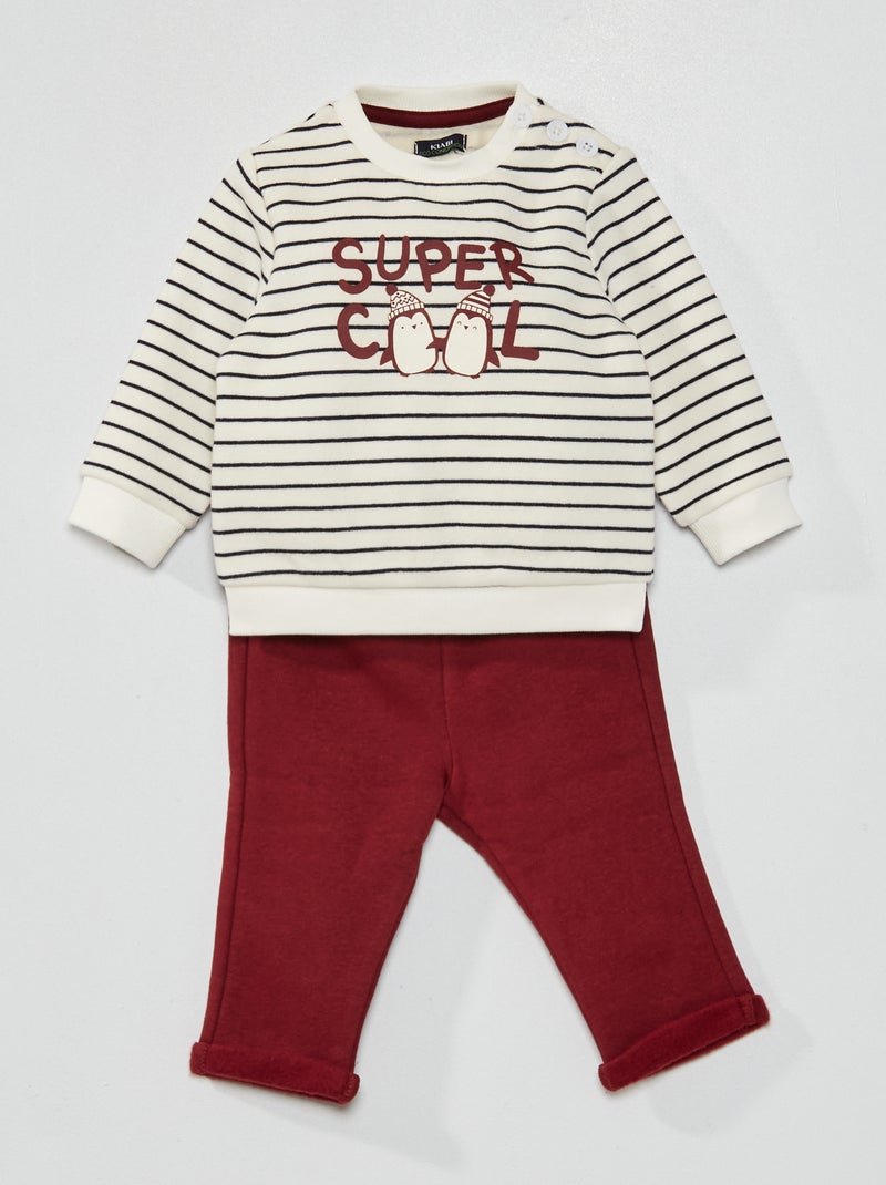Conjunto sweatshirt + calças BRANCO - Kiabi