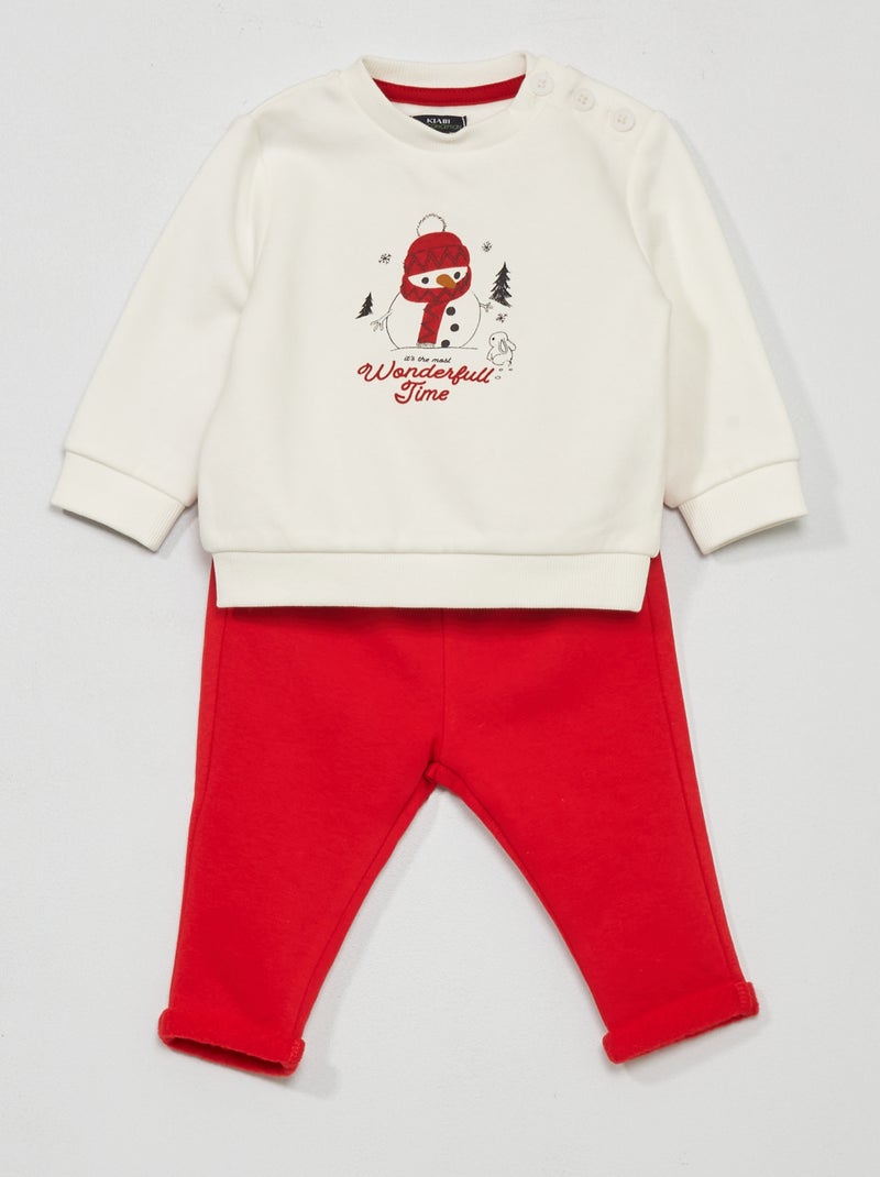Conjunto sweatshirt + calças BRANCO - Kiabi